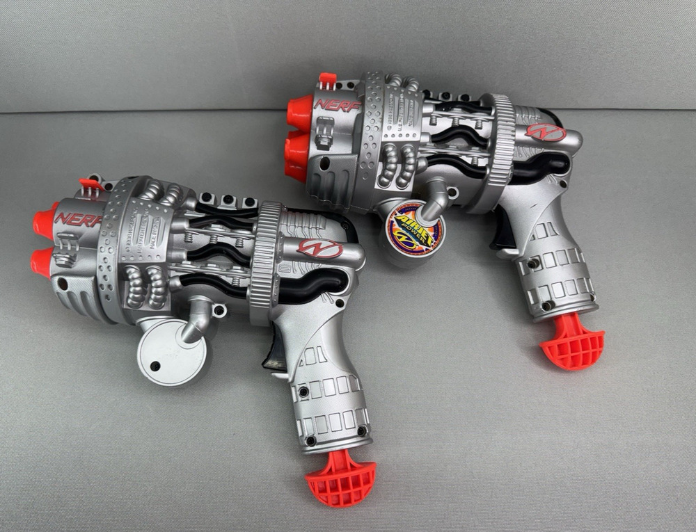 Vintage Nerf Lightnin' Blitz Airjet Power 5 Shot Blaster 1998 Hasbro READ